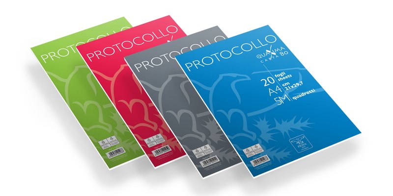 Confezione 20 fogli protocollo - 5M - Quadretto da 5mm