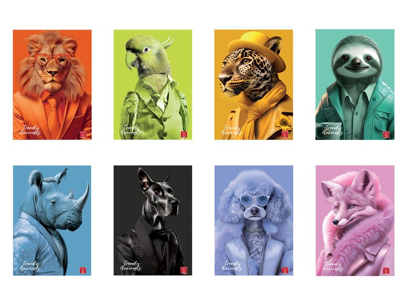 Maxi Quaderno TRENDY ANIMALS  - 10 - Quadretto da 1 cm