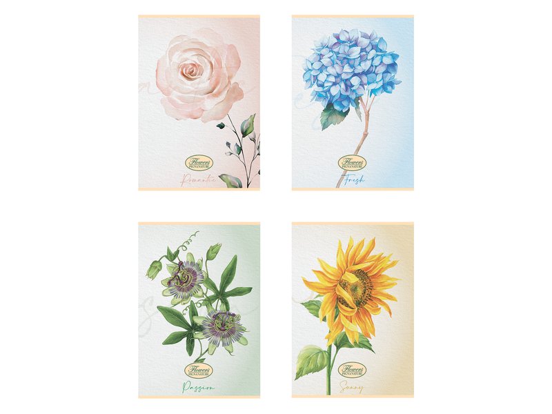 Maxi Quaderni Flowers Special -  Carta Riciclata - 1R - Righe