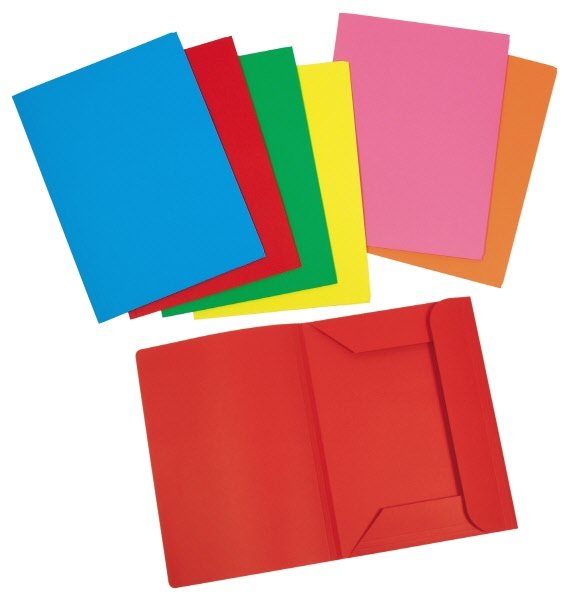Cartelline 3 lembi Arcobaleno - cartoncino - 190 g/mq - 33,5x24,5 cm - giallo - conf. 20 pz