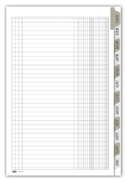 Registro Scadenzario gennaio/dicembre - 4 pagine/mese con spirale - 29,7x21 cm