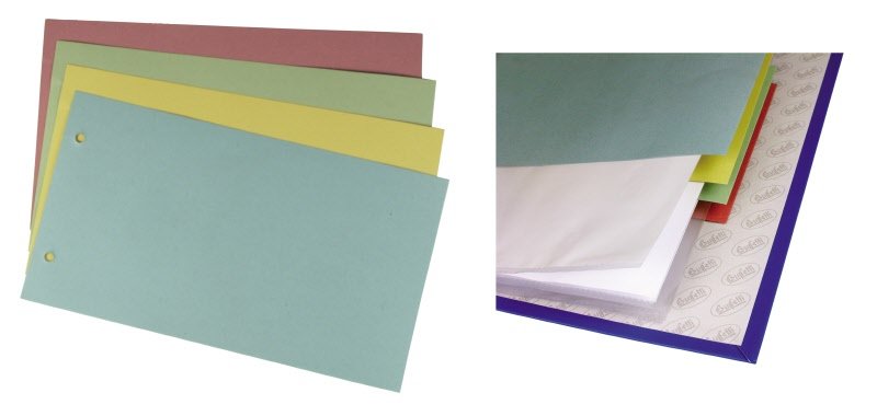 Divisori orizzontali - Cartoncino - 100 pz neutri senza tasti - 14x25 cm - blu