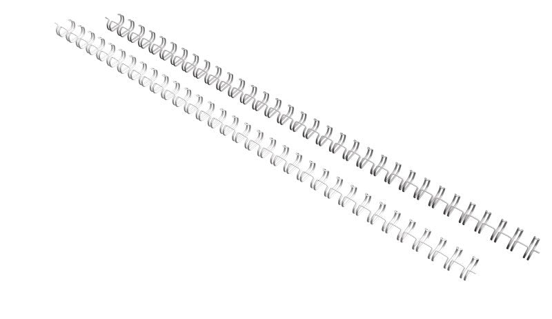 Dorsi metallici a 34 anelli - argento - Dorso 9,5 mm
