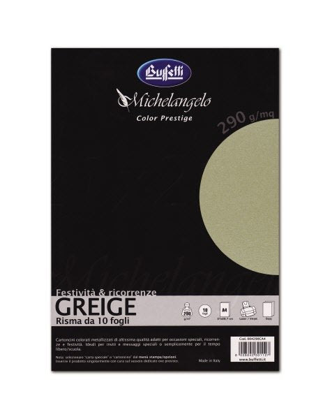Michelangelo Color Prestige - cartoncini  metallizzati - A4  120 g - greige