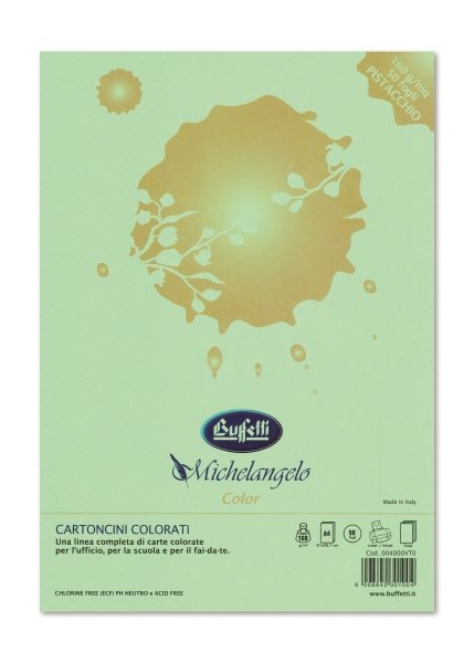 Carta e cartoncini Michelangelo Color  A4 - risma da 50 fogli - colori tenui - verde