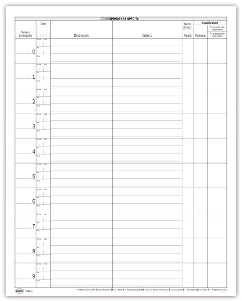 Registro Corrispondenza in partenza - 96 pagine - 31x24,5 cm