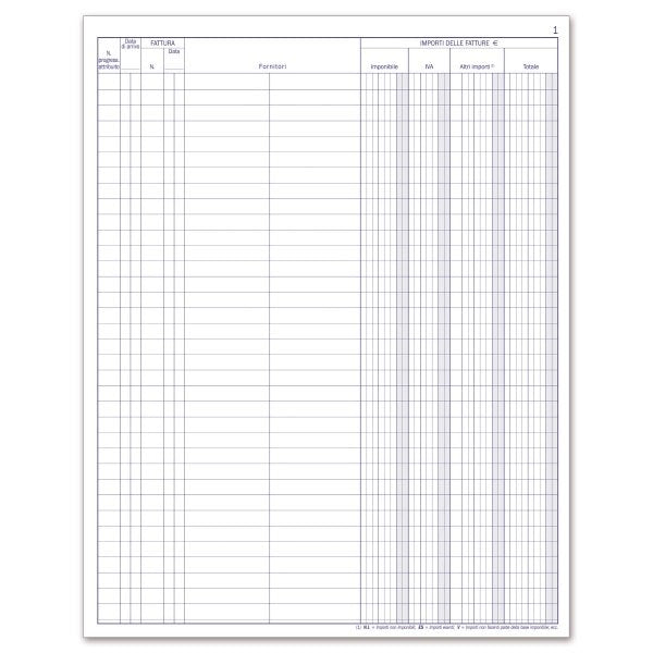 Registro Protocollo fatture - fornitori - 100 pagine - 31x24,5 cm