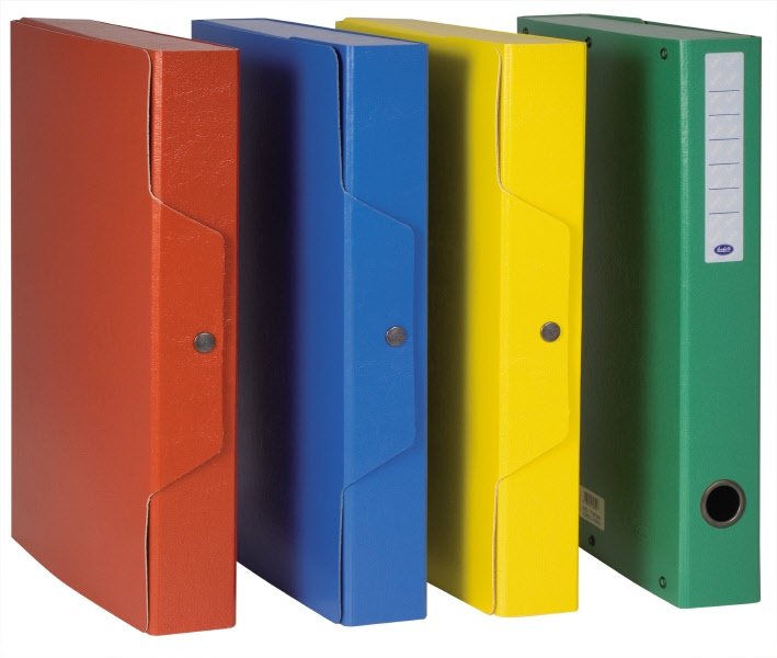 Scatola progetti con bottone - Dorso 5 cm - 34x24 cm - verde