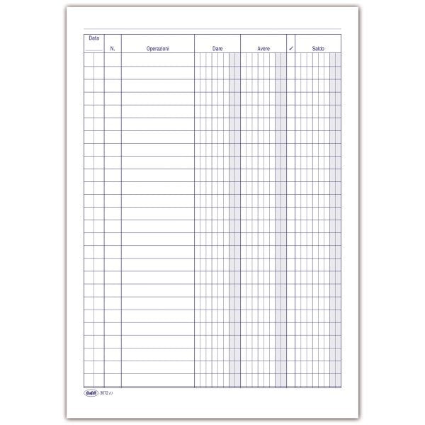 Registro Dare/Avere/Saldo - 100 pagine - 24x17 cm