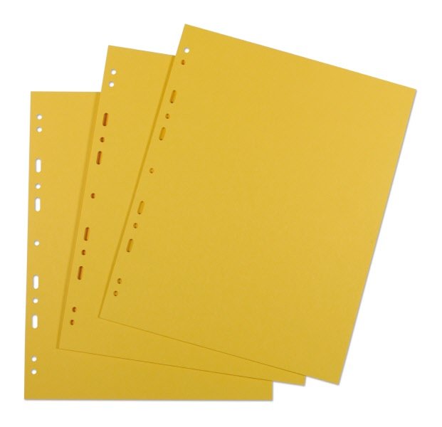 Divisori - Cartoncino - 25 pz neutri senza tasti - A4 - giallo