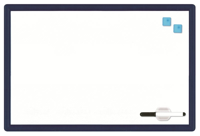 Lavagna magnetica bianca - cornice in plastica rigida - colorata - 40x60 cm