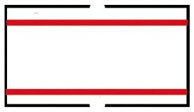 Etichette rettangolari 21x12 mm - 2 fori righe rosse - permanenti