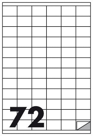 Etichette multifunzione -  conf. 100 fogli  - f.to 35x23,5 mm  - angoli vivi con margine - n. etichette per foglio 72