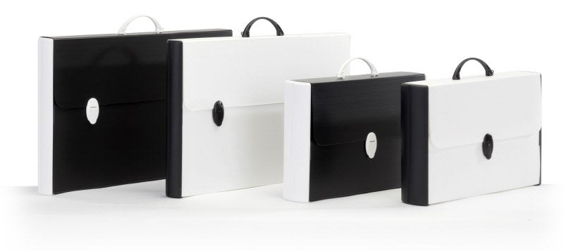 Valigetta portadisegni Black  White - polionda - dorso rigido - 37x60 cm - dorso 5 cm  - colori assortiti