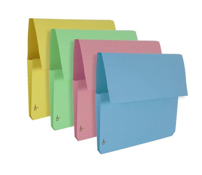 Cartelline con tasca a soffietto - cartoncino - 225 g/mq - 25,5x32,5 cm - verde  - conf. 10 pz