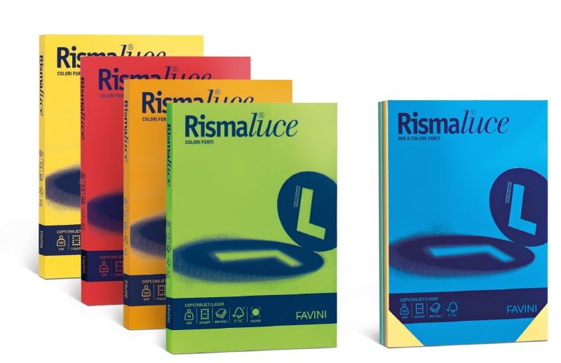Rismaluce - carta e cartoncini 90 g - A4 -scarlatto 61 125 fogli