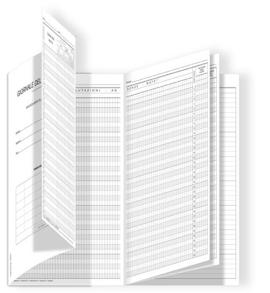 Registro del professore a 3 classi - 36 pagine - 31x17 cm