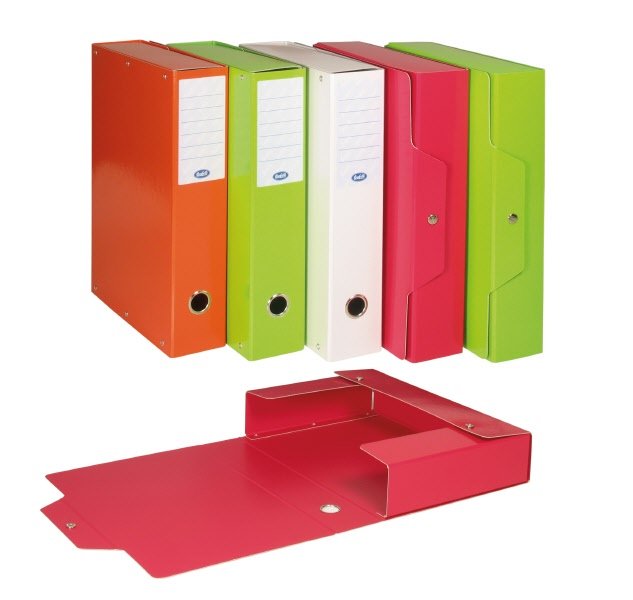 Scatola progetti con bottone - Dorso 3 cm - 34x24 cm cm - fucsia