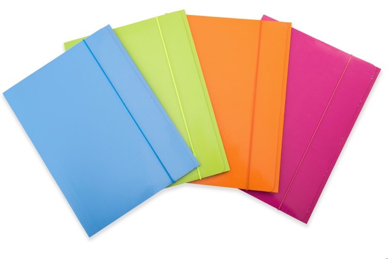 Cartellina con elastico - cartoncino lucido - 33x24 cm - arancio