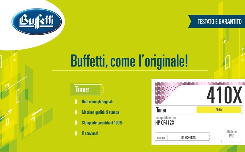 Toner HP - Compatibile 410X CF412X - Giallo - 5.000 pag