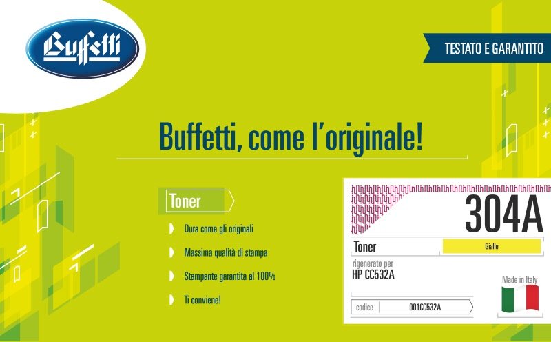 Toner HP - Compatibile Rigenerato 304A CC532A - Giallo - 2.800 pag