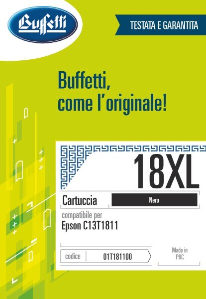Epson Cartuccia ink jet - Compatibile 18XL C13T181140 - Nero - 470 pag