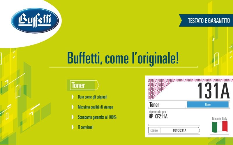 Toner HP - Compatibile Rigenerato 131A CF211A - Ciano - 1.800 pag