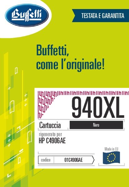 Cartuccia ink jet HP - Compatibile Rigenerato 940XL C4906AE - Nero - 2.200 pag