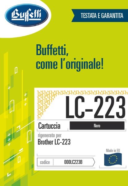 Brother Cartuccia ink jet - Compatibile LC-223 LC-223B - Nero - 550 pag