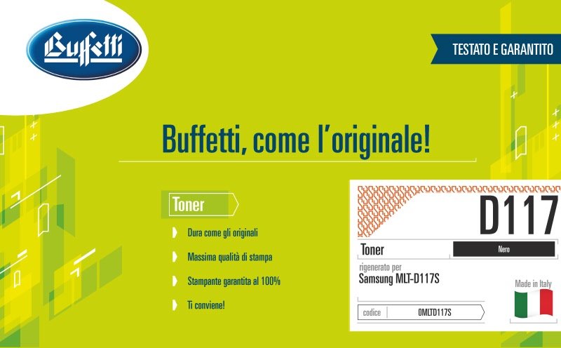 Samsung Toner - Compatibile Rigenerato MLTD117S MLT-D117S/ELS - Nero - 2.500 pag