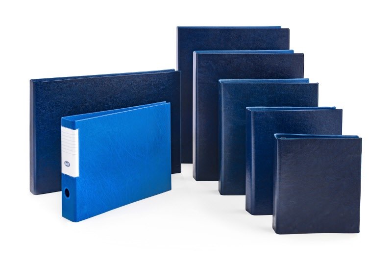 Cartella - 4 anelli a D - Diametro 25 mm - 30x42  cm (A3 orizzontale) - blu