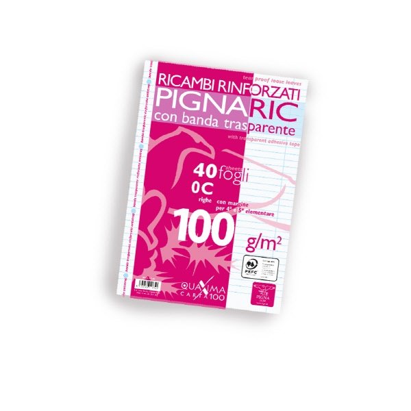 Ricambi rinforzati PignaRic  - Rigatura C - Righe 4a e 5a elementare - 40 fogli - 100 g