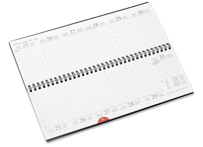 Planner settimanale 12 mesi orizzontale - 2027 - 29,2x10,3 cm - nero