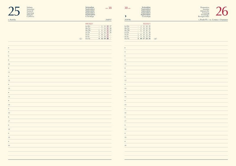 Refill Agenda giornaliera 12 mesi - 2027 - 14,5x20,5 cm - carta avorio
