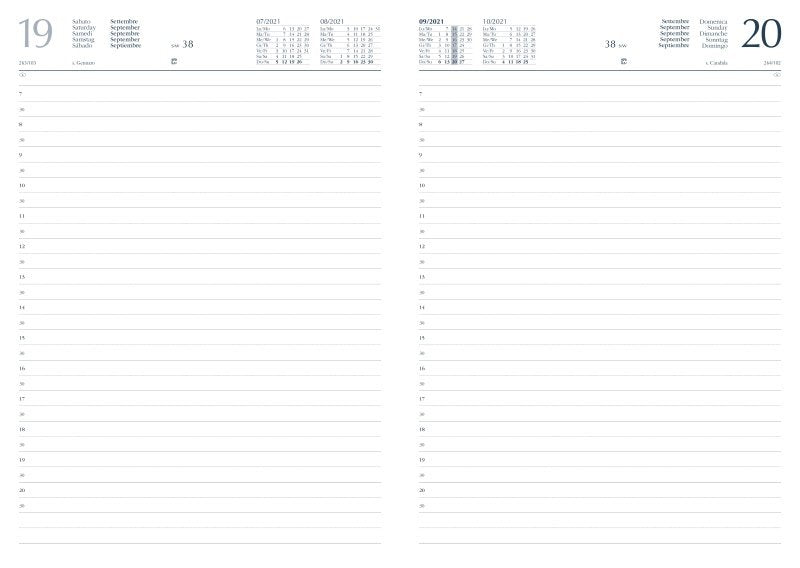 Agenda giornaliera 12 mesi - 2027 - 21x29,7 cm - blu