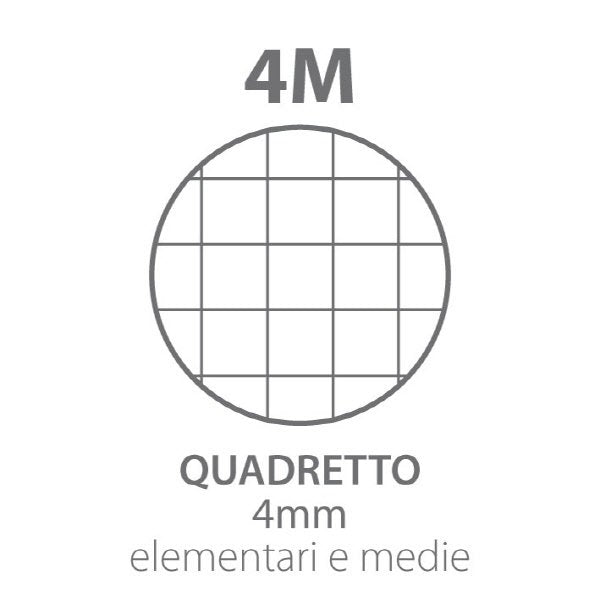 Maxiquaderno Monocromo Green - Rigatura 4M - Quadretto elementari e medie - 80 g - carta riciclata - A4 - copertine assortite