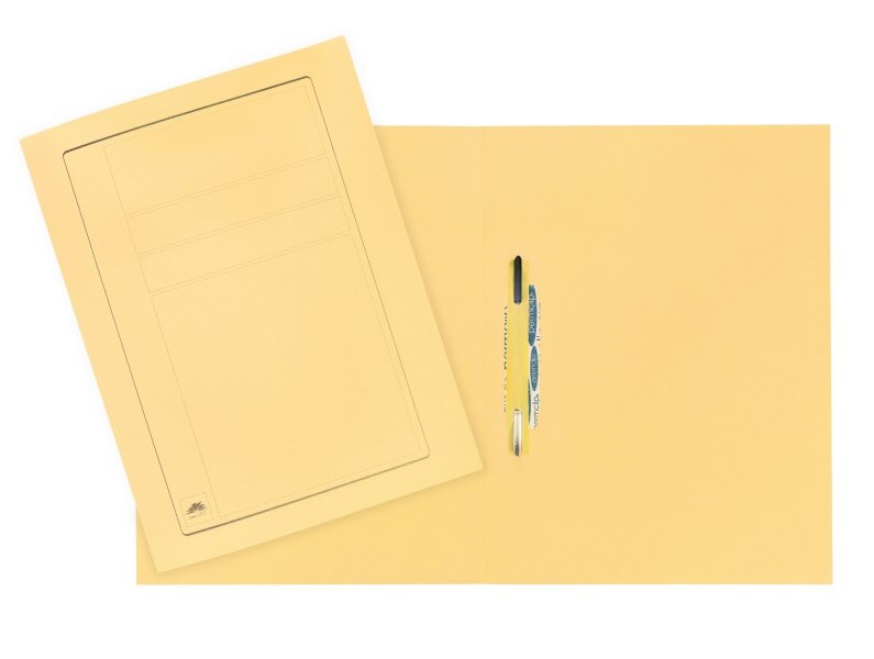 Cartelline con pressino fermafogli - fastener - cartoncino - 225 g/mq - 32,5x24,5 cm - giallo  - conf. 10 pz