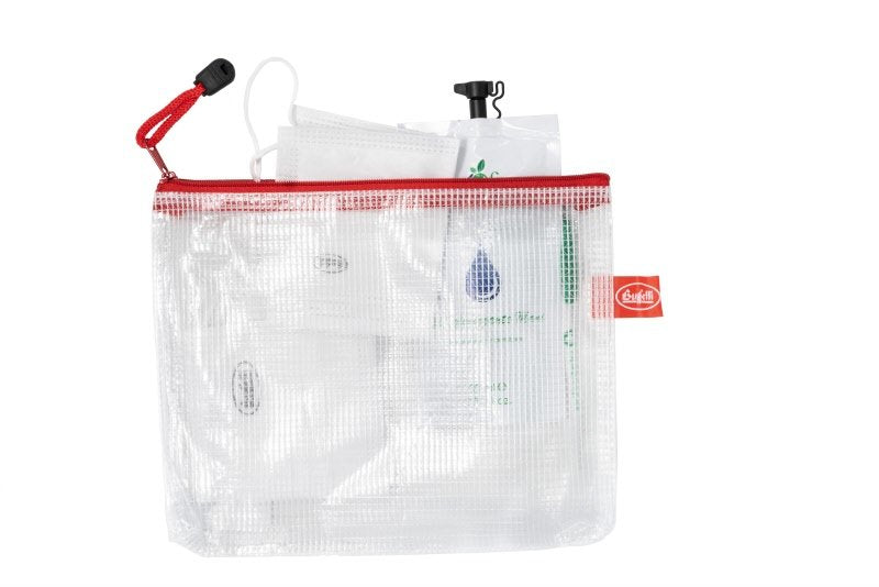 Busta con zip - PVC -17x21 cm - rosso