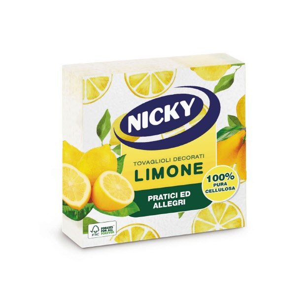 Tovaglioli NICKY LIMONE - confezione 40 tovaglioli -  formato 33x33 cm