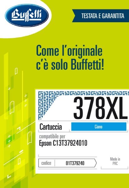 Epson Cartuccia ink jet - Compatibile 378XL T3792 - Ciano - 830 pag