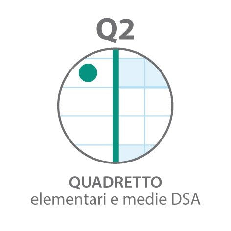 Maxiquaderno Monocromo QI DSA - Rigatura Q2 - Quadretto elementari e medie DSA - per disgrafia e dislessia