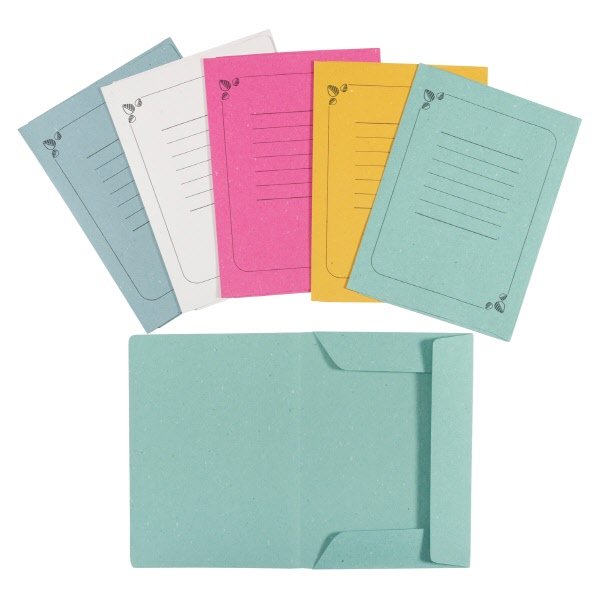 Cartelline 3 lembi I love green - cartoncino - 180 g/mq - 33x24,5 cm - verde - conf. 25 pz