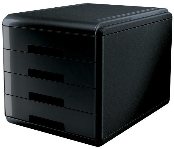 Cassettiera 4 cassetti - plastica - nero