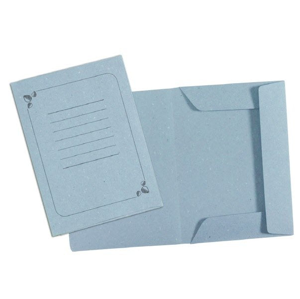 Cartelline 3 lembi - cartoncino - 180 g/mq - 33x24,5 cm - azzurro - conf. 25 pz