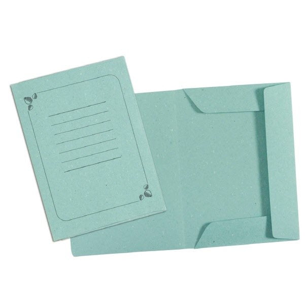 Cartelline 3 lembi - cartoncino - 180 g/mq - 33x24,5 cm - verde - conf. 25 pz