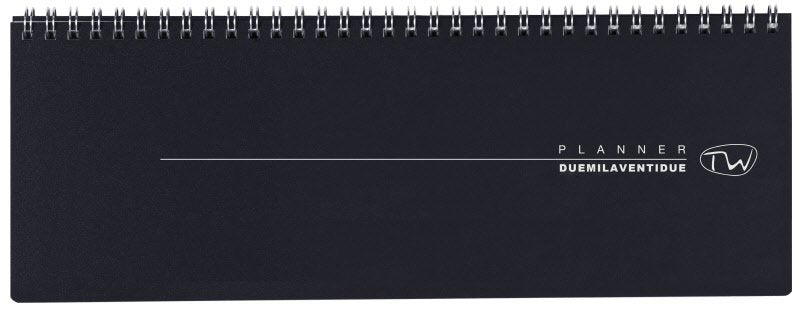 Planner settimanale 12 mesi orizzontale - 2027 - 29,2x10,3 cm - nero
