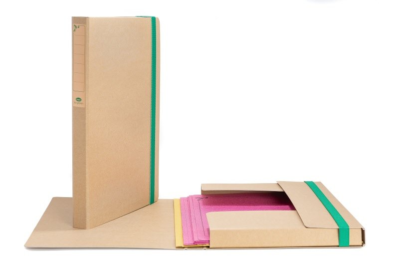 Scatola con elastico - Dorso 3 cm - 34x24 cm - avana
