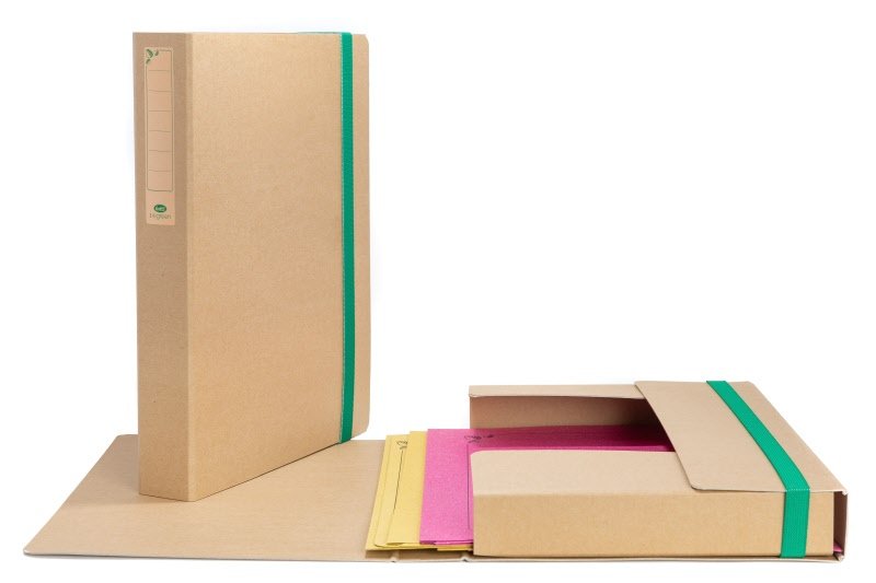 Scatola con elastico - Dorso 5 cm - 34x24 cm - avana