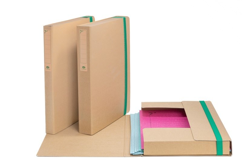 Scatola con elastico - Dorso 3 cm - 34x24 cm - avana