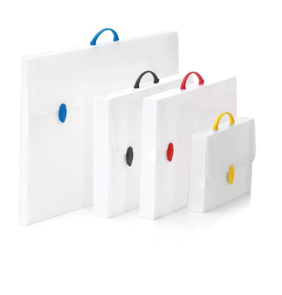 Valigetta portadisegni - polionda - 36,5x56,5 cm - dorso 5,5 cm -  bianco - accessori colori assortiti